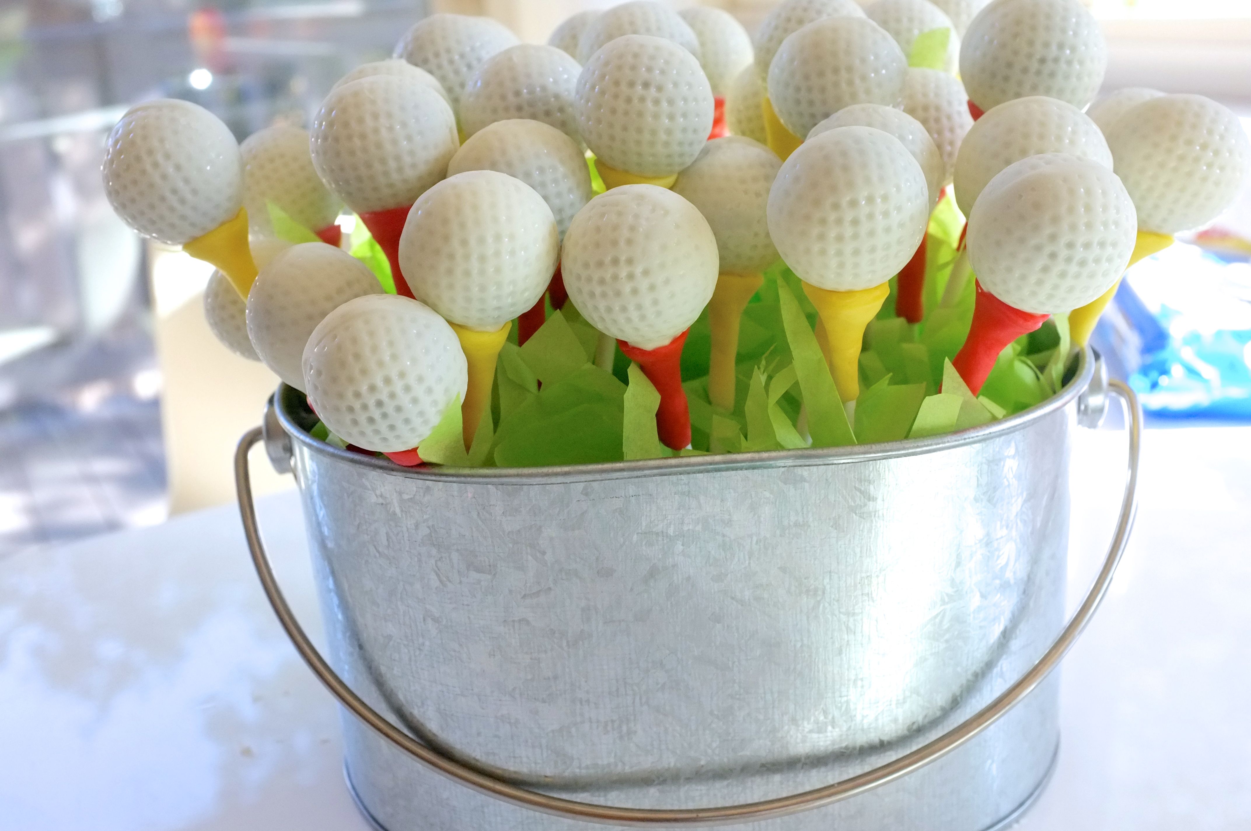 Golf Ball Cake Pops for Pops