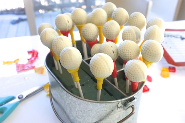 Golf Ball Cake Pops for Pops